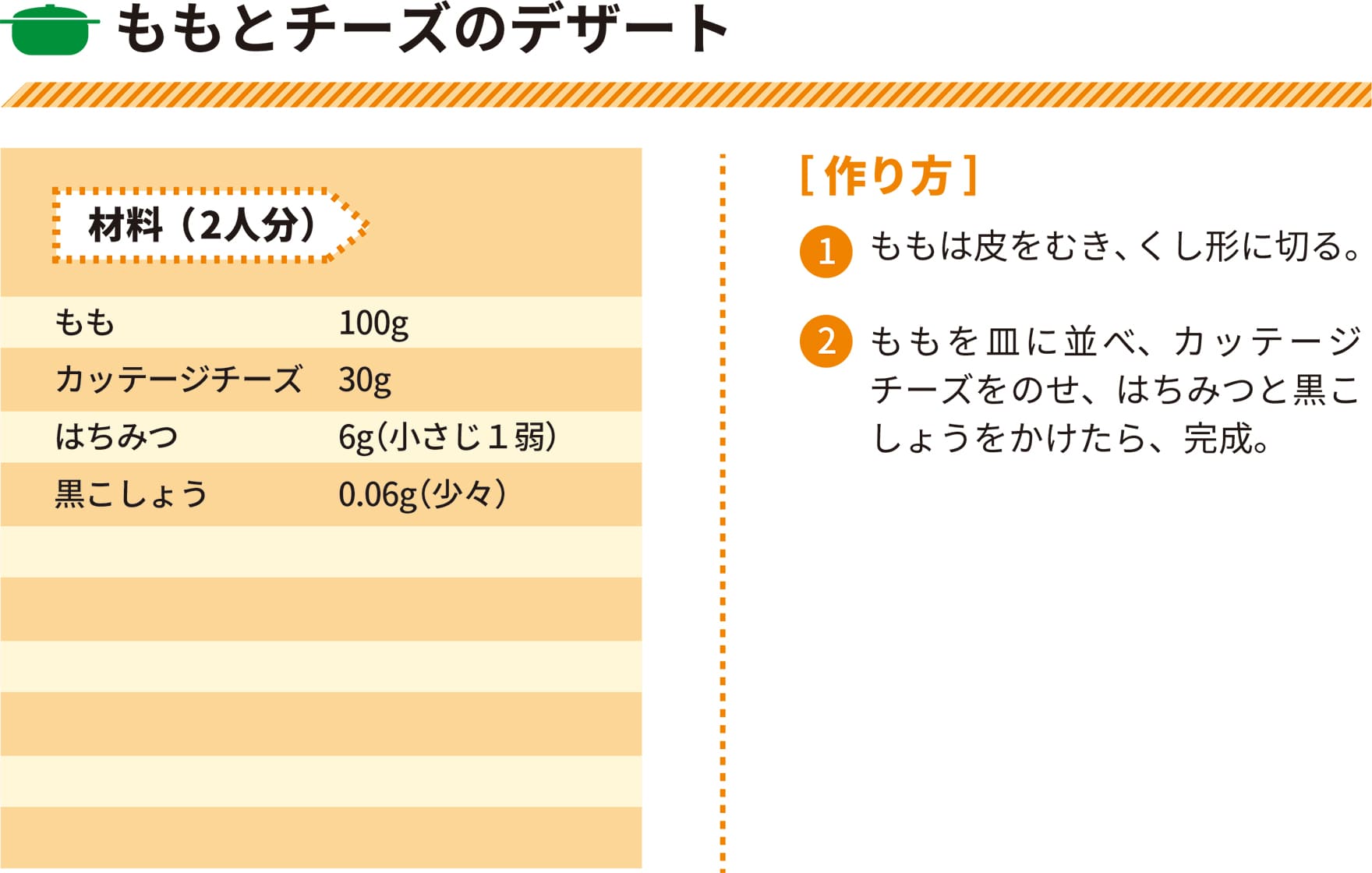 ももとチーズのデザート