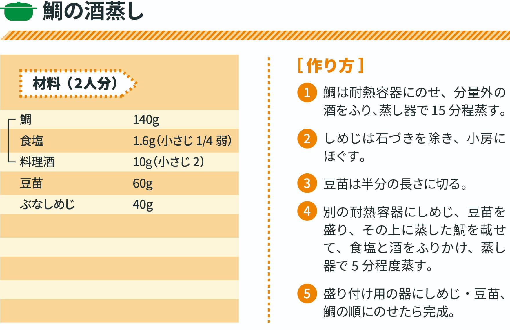 鯛の酒蒸し